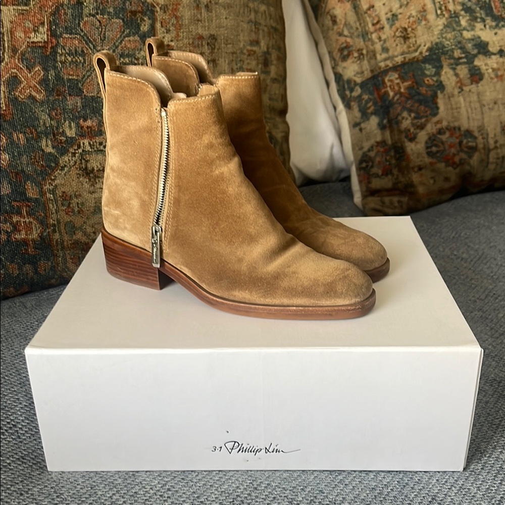 3.1 Phillip Lim Tan Ankle Booties with Sleek Design